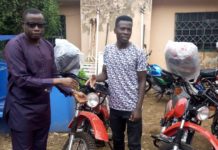 11 Agricultural Extension Officer receive Motorbikes at the West Gonja District