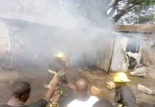 Part of Bole Central Market Burns; Fire Service Saves Situation