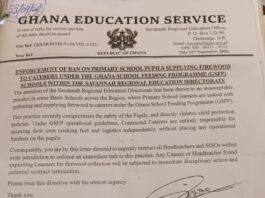 S/R: GES Bans Use of Pupils for Firewood Collection for School Feeding