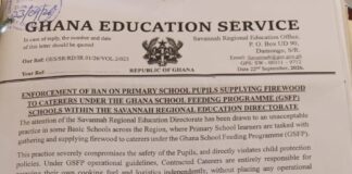 S/R: GES Bans Use of Pupils for Firewood Collection for School Feeding